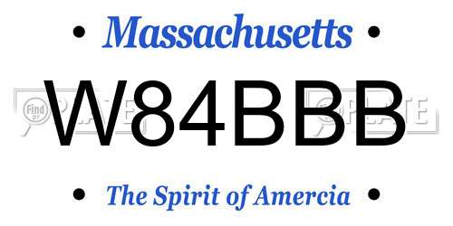 W84BBB Massachusetts License Plate