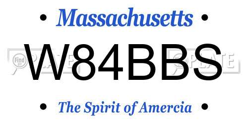W84BBS Massachusetts License Plate