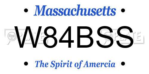 W84BSS Massachusetts License Plate