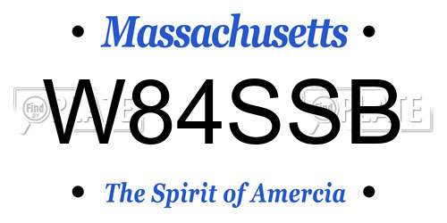 W84SSB Massachusetts License Plate