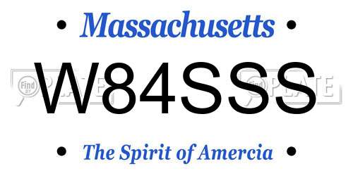 W84SSS Massachusetts License Plate