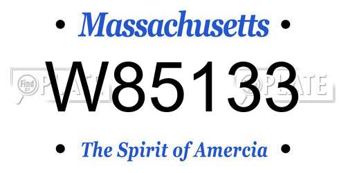 W85133 Massachusetts License Plate