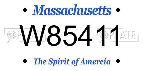 W85411 Massachusetts License Plate
