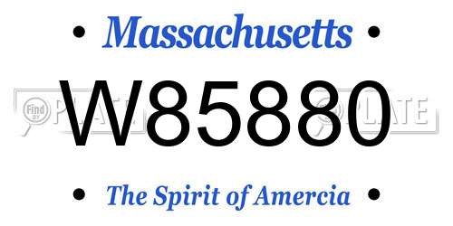 W85880 Massachusetts License Plate