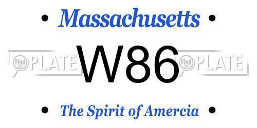 W86 Massachusetts License Plate