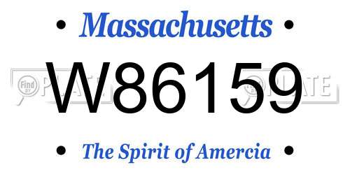 W86159 Massachusetts License Plate