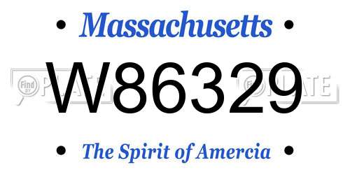 W86329 Massachusetts License Plate