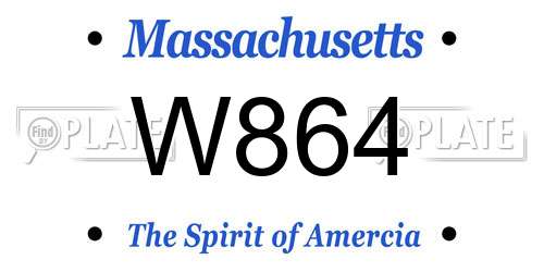 W864 Massachusetts License Plate