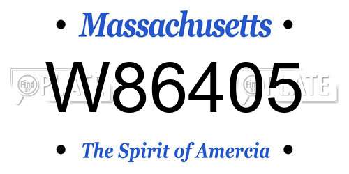 W86405 Massachusetts License Plate