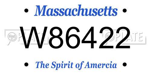 W86422 Massachusetts License Plate