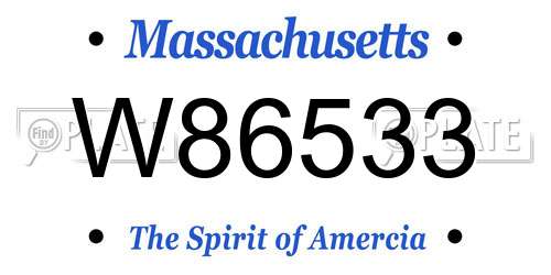 W86533 Massachusetts License Plate