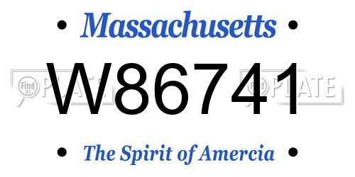 W86741 Massachusetts License Plate