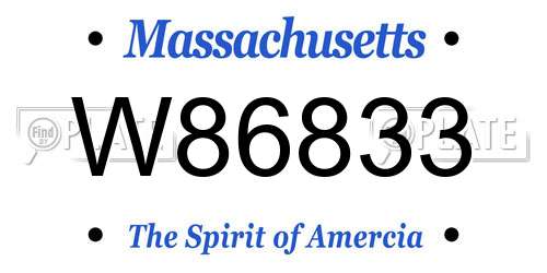 W86833 Massachusetts License Plate