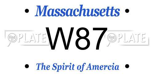 W87 Massachusetts License Plate