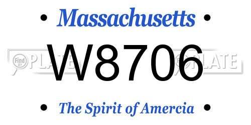 W8706 Massachusetts License Plate