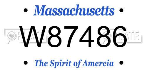 W87486 Massachusetts License Plate