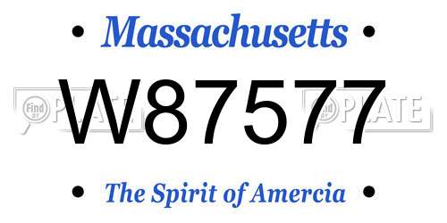 W87577 Massachusetts License Plate