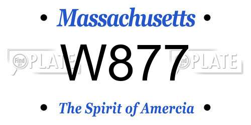 W877 Massachusetts License Plate