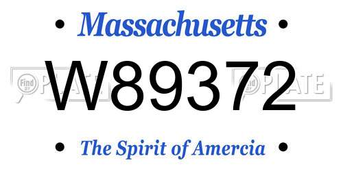 W89372 Massachusetts License Plate