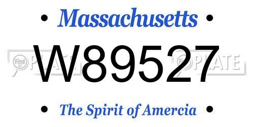 W89527 Massachusetts License Plate