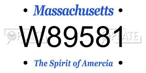 W89581 Massachusetts License Plate