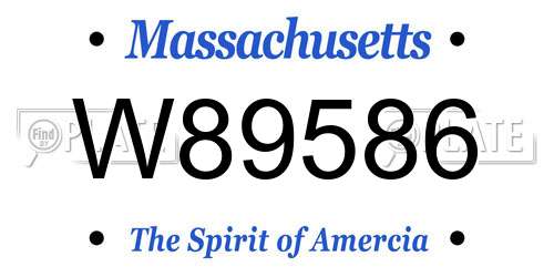 W89586 Massachusetts License Plate