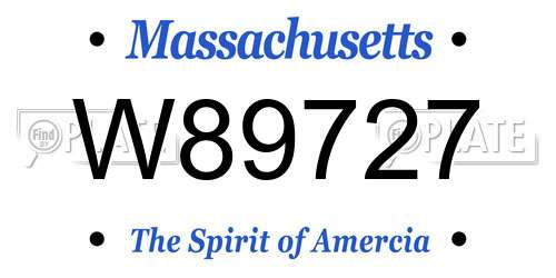W89727 Massachusetts License Plate