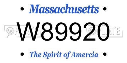 W89920 Massachusetts License Plate