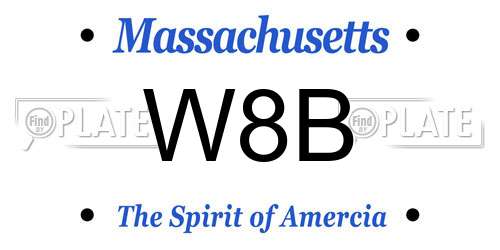 W8B Massachusetts License Plate