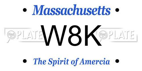 W8K Massachusetts License Plate