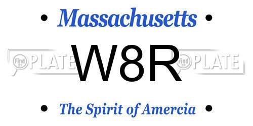 W8R Massachusetts License Plate