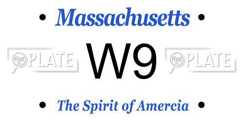 W9 Massachusetts License Plate