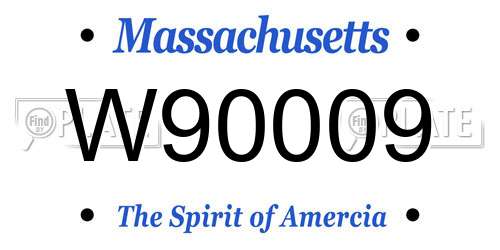 W90009 Massachusetts License Plate