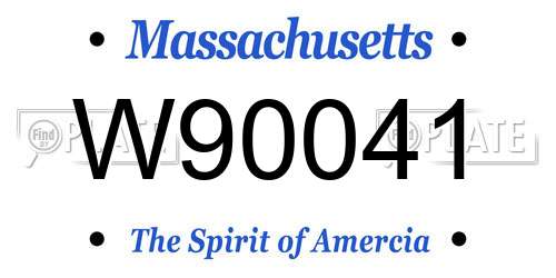 W90041 Massachusetts License Plate