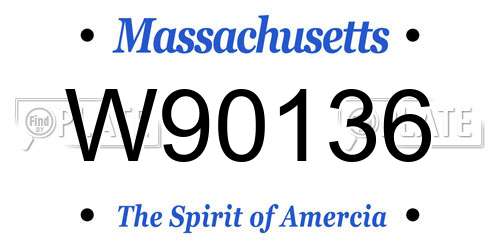 W90136 Massachusetts License Plate