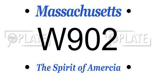 W902 Massachusetts License Plate
