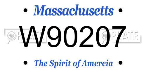 W90207 Massachusetts License Plate