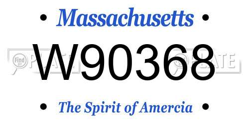 W90368 Massachusetts License Plate
