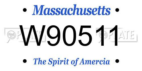 W90511 Massachusetts License Plate