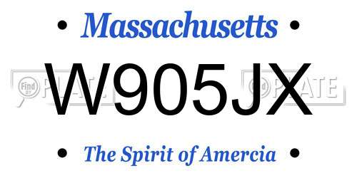 W905JX Massachusetts License Plate