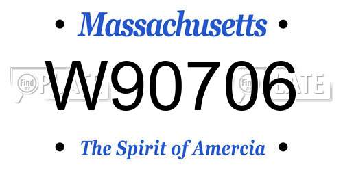 W90706 Massachusetts License Plate