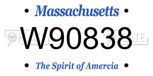 W90838 Massachusetts License Plate