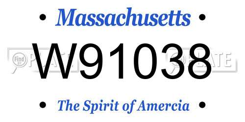 W91038 Massachusetts License Plate