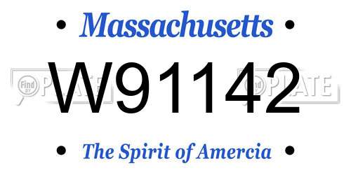 W91142 Massachusetts License Plate