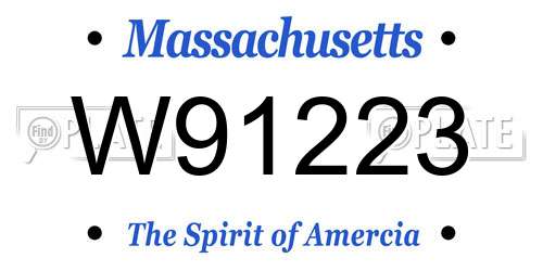W91223 Massachusetts License Plate