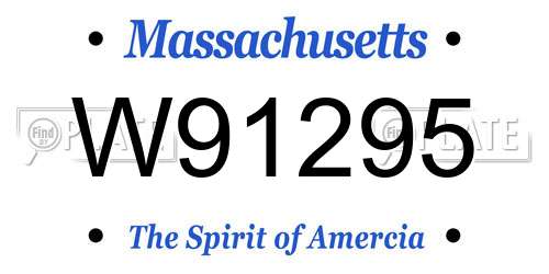 W91295 Massachusetts License Plate