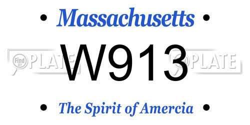 W913 Massachusetts License Plate