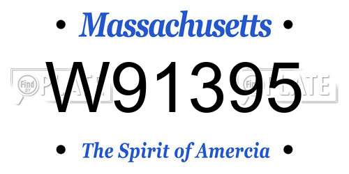 W91395 Massachusetts License Plate