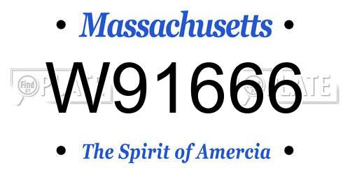 W91666 Massachusetts License Plate
