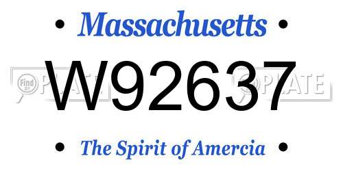 W92637 Massachusetts License Plate